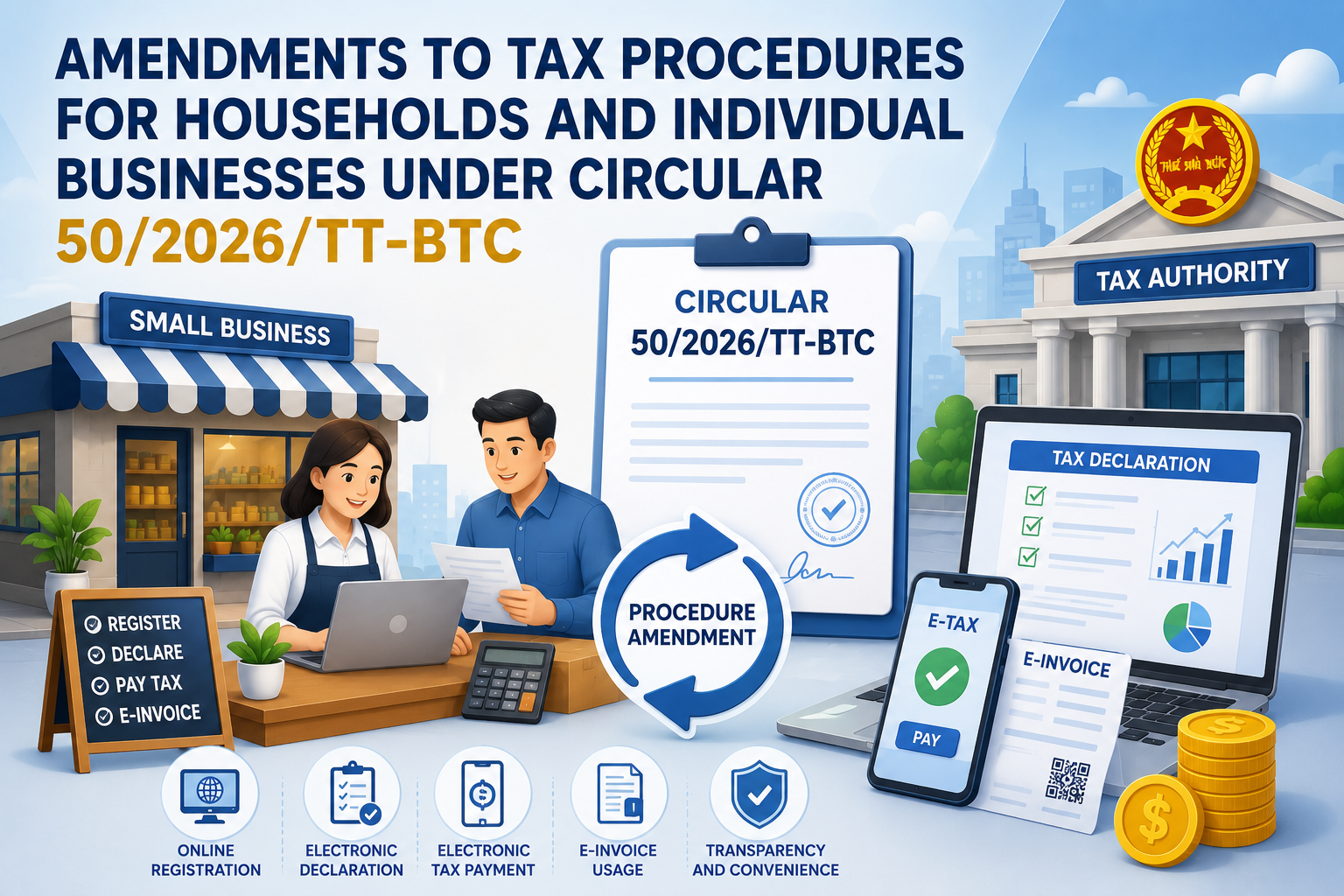 Amendments to tax procedures for households and individual businesses under Circular No. 50/2026/TT-BTC